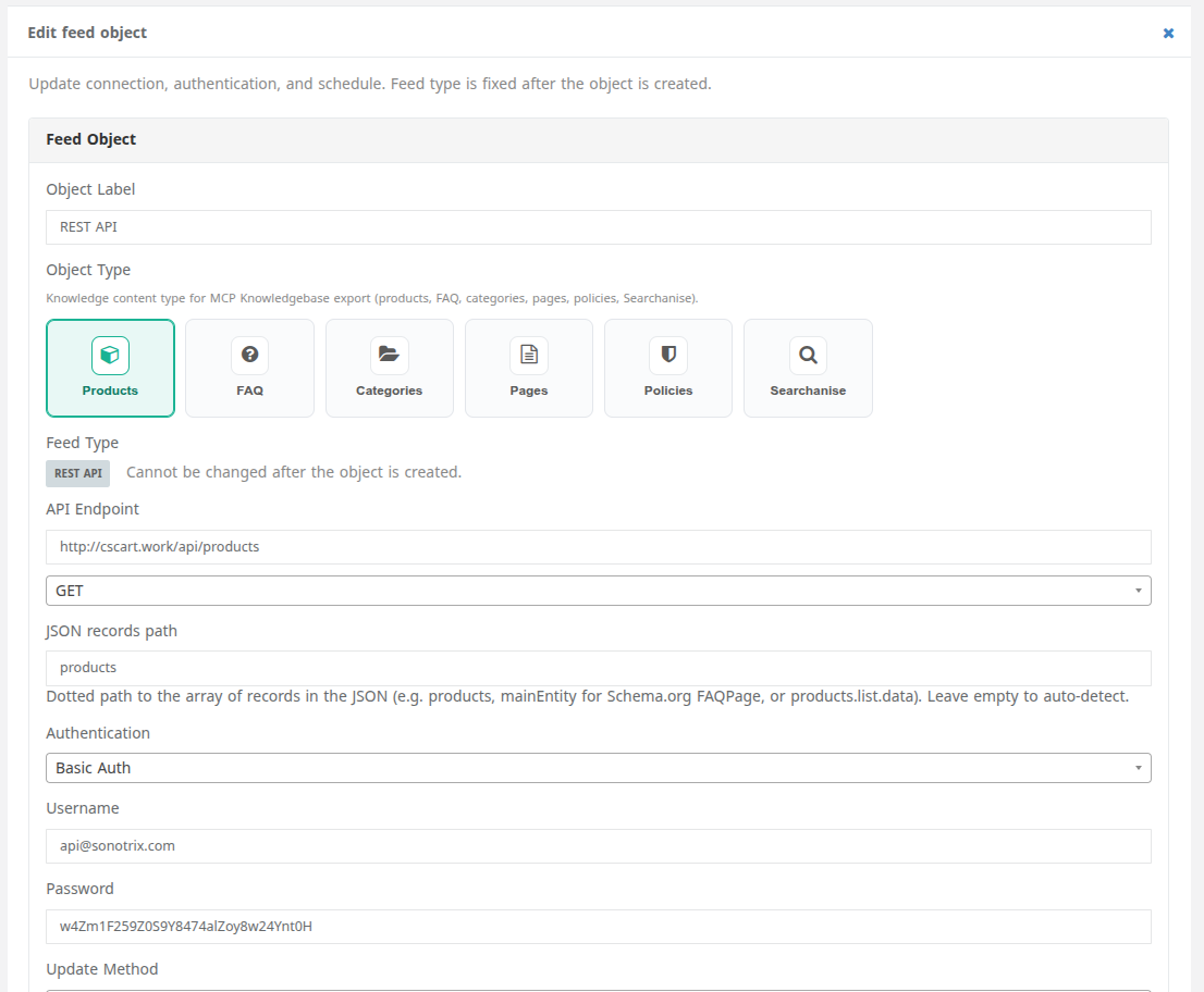 Field mapping editor with source and destination field configuration.